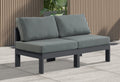 Nizuc - Outdoor Patio Modular Sofa 2 Seats - Grey - Fabric