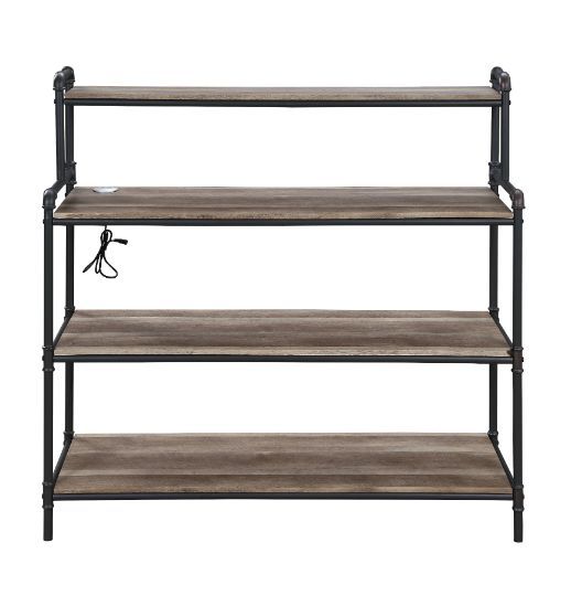 Cordelia - Bookshelf - Led, Antique Oak, Sandy Black & Dark Bronze Hand-Brushed Finish