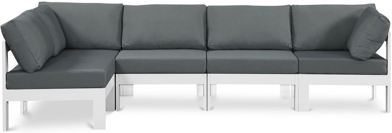 Nizuc - Outdoor Patio 4 Piece Modular Sectional With White Frame