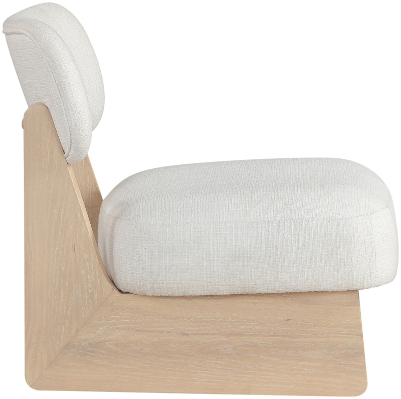 Vetra - Linen Textured Fabric Upholstered Accent Chair With Natural Base