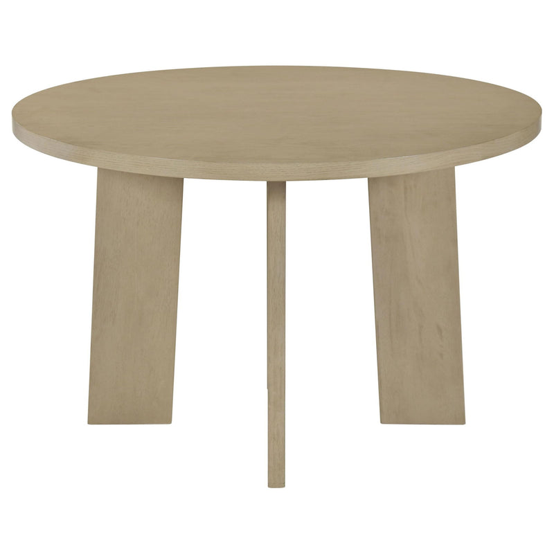 Strouse 47-inch Round Wood Dining Room Table Natural Oak