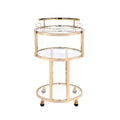 Madelina - Serving Cart - Gold & Clear Glass