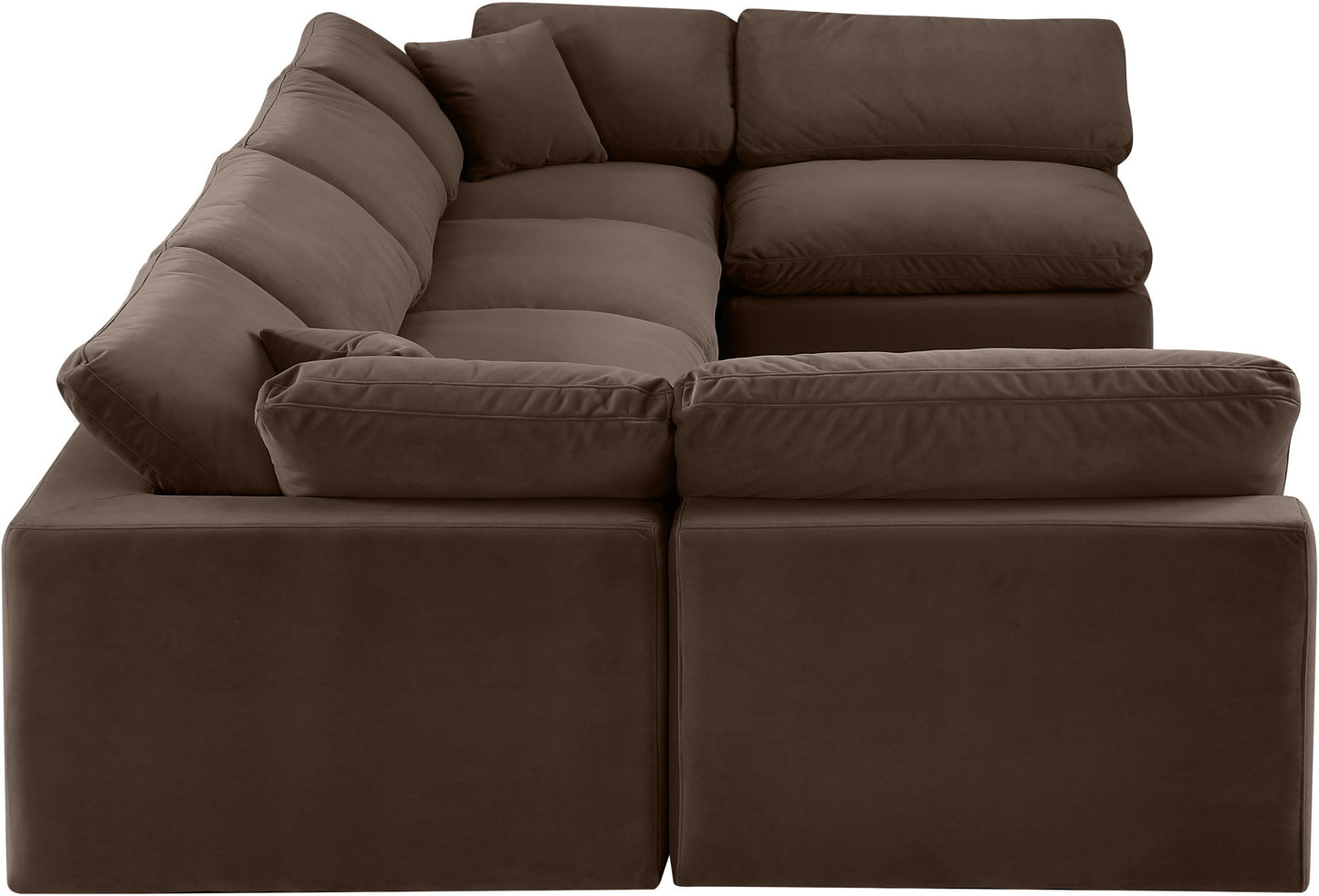 Comfy - 6 Piece Velvet Modular Armless Sectional