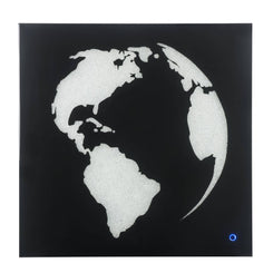 Adamas - Wall Art With LED - Smoky Glass & Faux Crystal