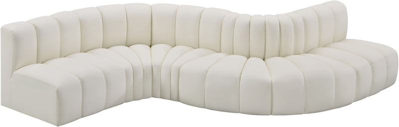 Arc - Faux Leather 6 Piece Curved Modular Sofa