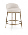 Ferro - Upholstered Counter Stool With Brushed Gold Base