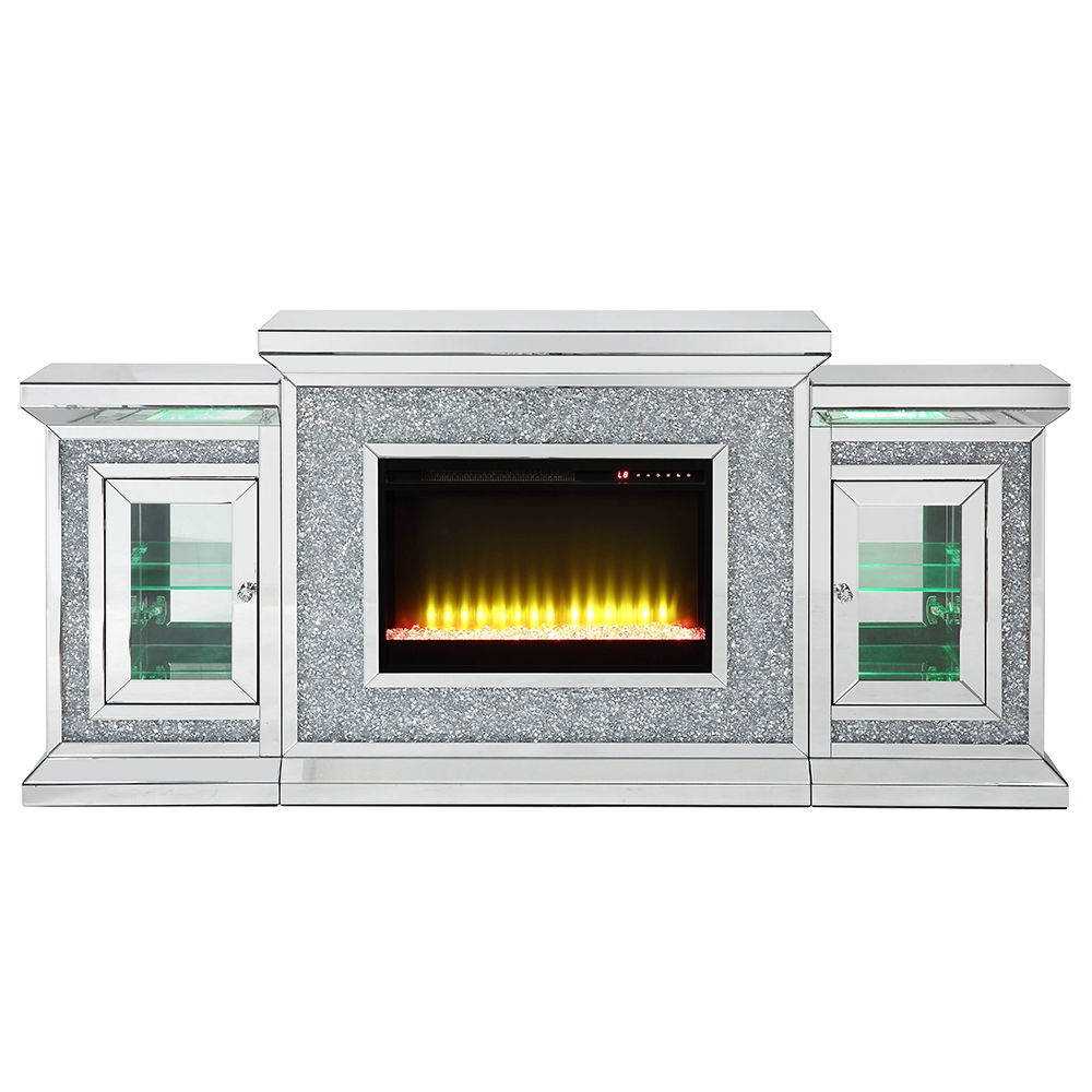 Noralie - Fireplace - Mirrored & Faux Diamonds - 39"