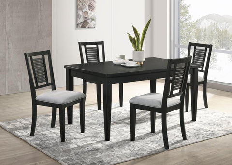 Black / 5 Pc. Table, 4 Chairs