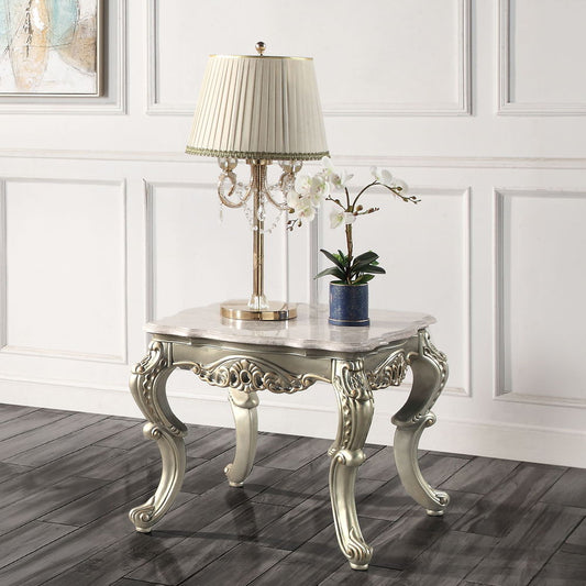 Miliani - End Table With Marble Top - Natural Antique Bronze