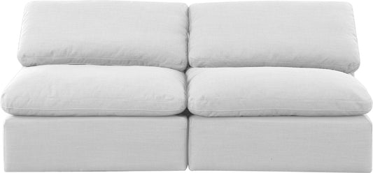 Indulge - Linen 2 Piece Modular Armless Sofa - White