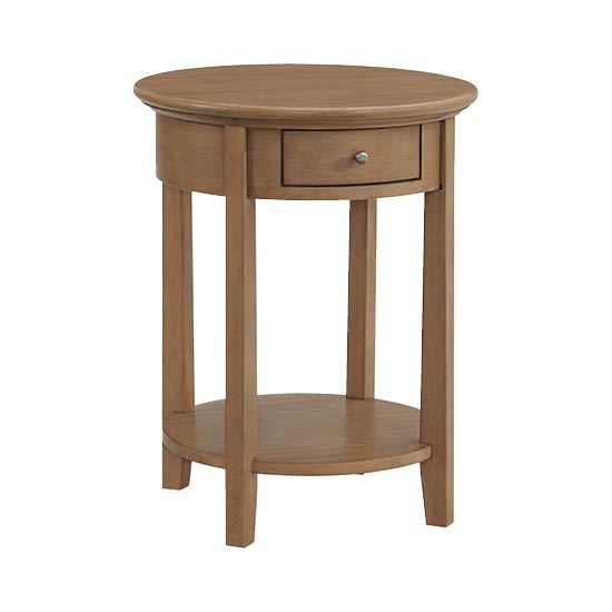 McKenzie - Round Side Table - Pecan
