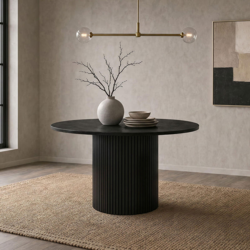 Hamlyn 43-inch Round Wood Dining Room Table Black