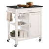 Ottawa - Kitchen Cart - Black Wooden Top & White