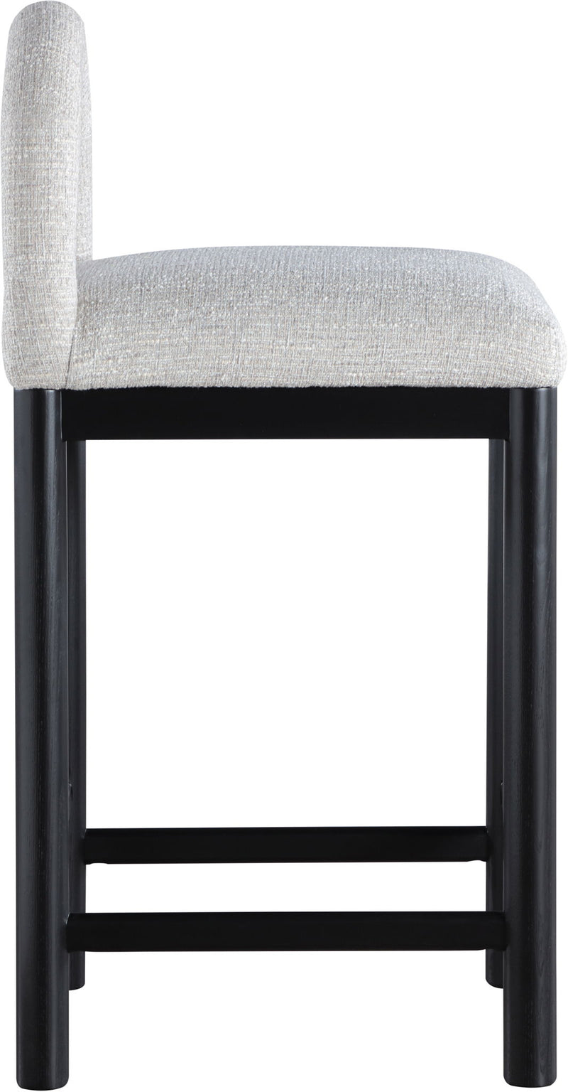 Conrad - Linen Counter Stool With Black Legs