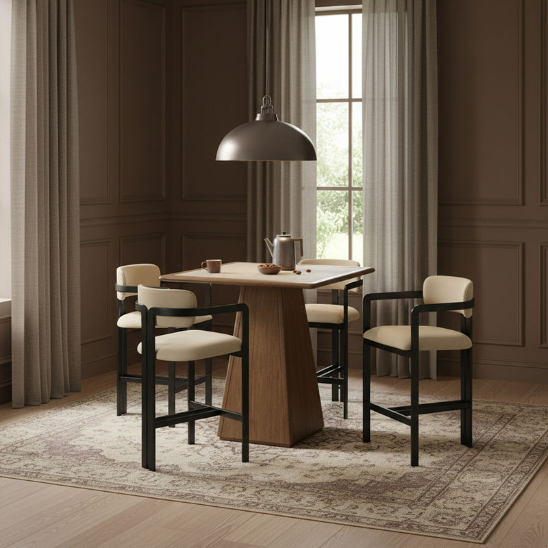 Aurum - Vegan Leather Upholstered Counter Stool With Graphite Black Base