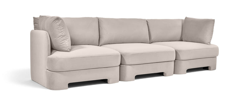 Hammond - Velvet Performance Fabric Upholstered 3 Piece Sofa