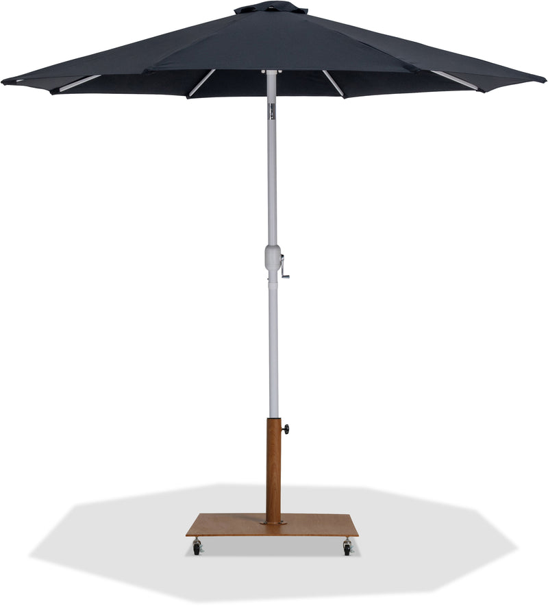 Fiji - Aluminum Patio Umbrella With Square Teak And White Base