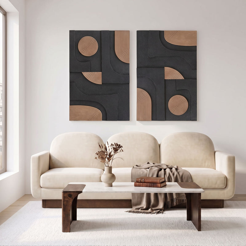 Element - Mango Wood 2 Piece Wall Art