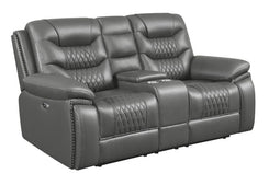 Flamenco - Upholstered Power Reclining Loveseat - Charcoal