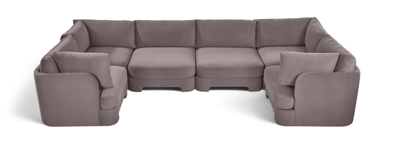 Hammond - Velvet Performance Fabric Upholstered 6 Piece U-Shaped Sectional
