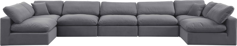 Comfy - 7 Piece Velvet Modular Armless Sectional