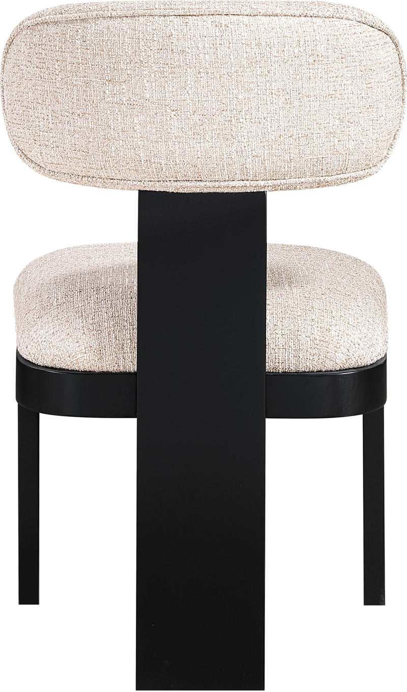Timbra - Linen Textured Fabric Upholstered Dining Chair (Set of 2) - Black Base