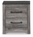 Bronyan - Dark Gray - Two Drawer Night Stand