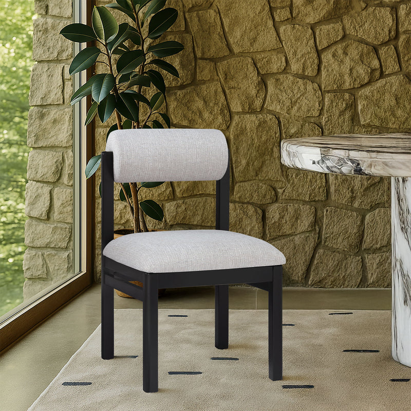 Roundhill - Fabric Dining Chair (Set of 2) - Black Frame