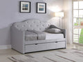 Elmore - Upholstered Twin Daybed With Trundle - Light Gray