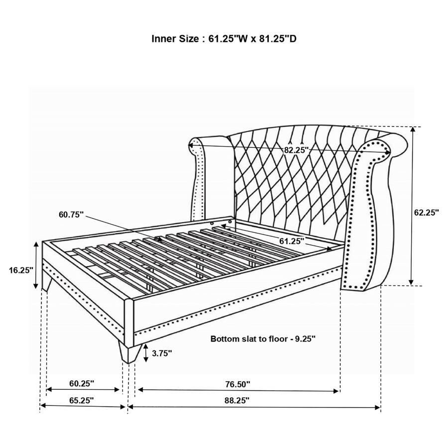 Barzini - Upholstered Wingback Bed