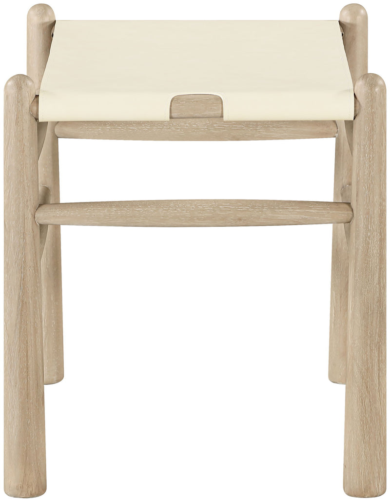 Santos - Faux Leather Upholstered Bench - Natural Frame