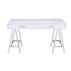 Coleen - Writing Desk (Same Ac00901) - White High Gloss & Chrome
