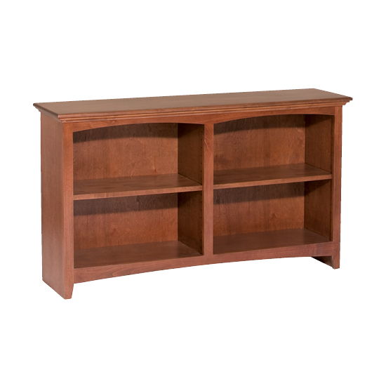 McKenzie - 29'' H X 48'' W Alder Bookcase - Glazed Antique Cherry