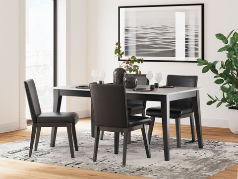 Black / 5 Pc. Table, 4 Chairs