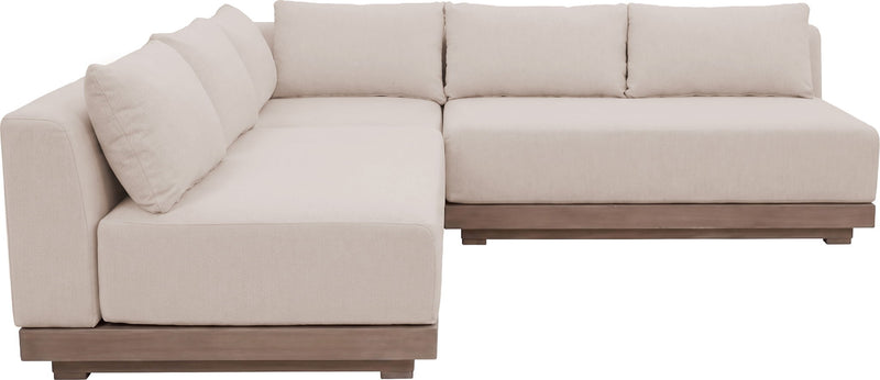 Solace - Olefin Performance Fabric 3 Piece Outdoor Patio Modular Sectional (2 Loveseats & Corner Chair)