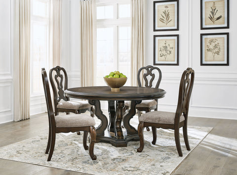 Dark Brown / 6 Pc. Table, 4 Chairs