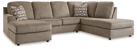 Light Brown / 2 Pc. Right-Arm Facing Corner Chaise Sectional