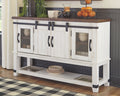 Valebeck - White / Brown - Dining Room Server