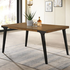 Hillary - Dining Table With 2 Leaves - Walnut & Black