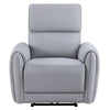 Jeromie - Power Motion Recliner With USB Port - Gray Synthetic Leather
