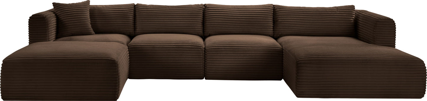 Shaggy - 5 Piece Modular Sectional With Chaise And Ottoman