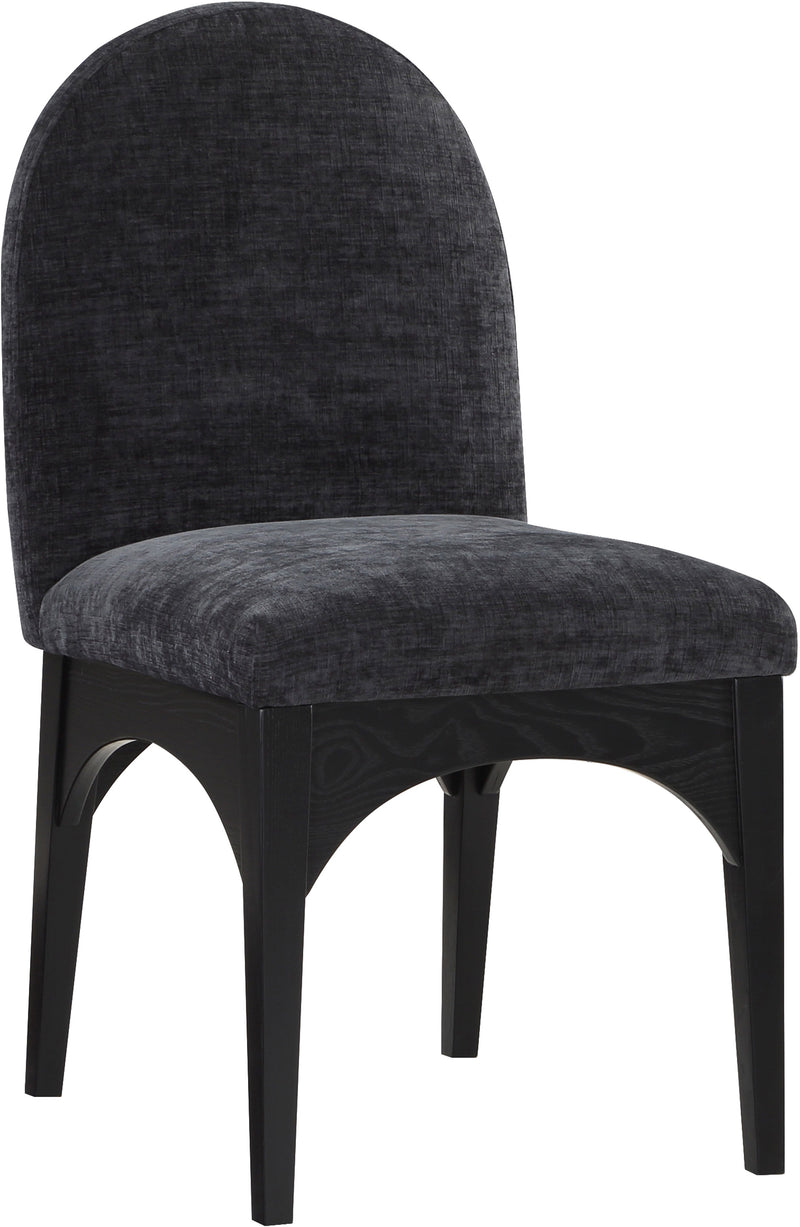 Waldorf - Chenille Dining Side Chair With Black Legs