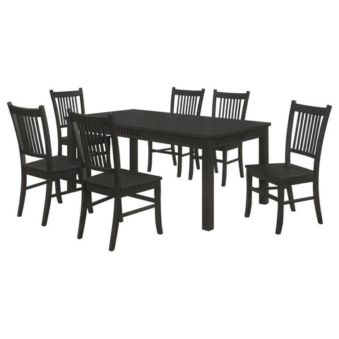 Black / 7 Pc. Table, 6 Chairs