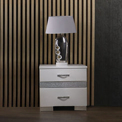 Naima II - Nightstand - White High Gloss