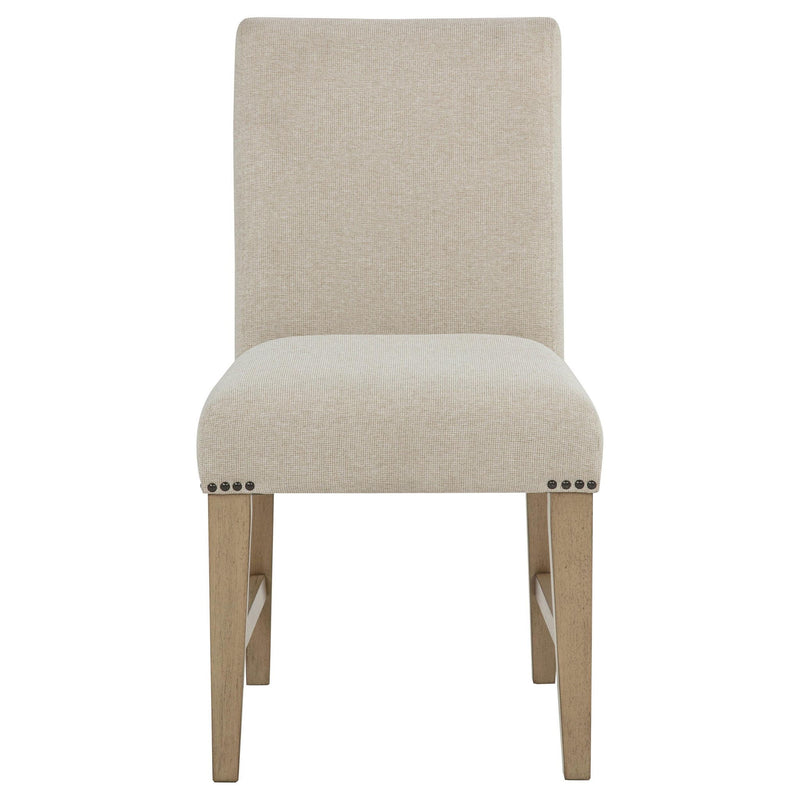 Naser Parsons Dining Side Chair Beige and Light Oak (Set of 2)