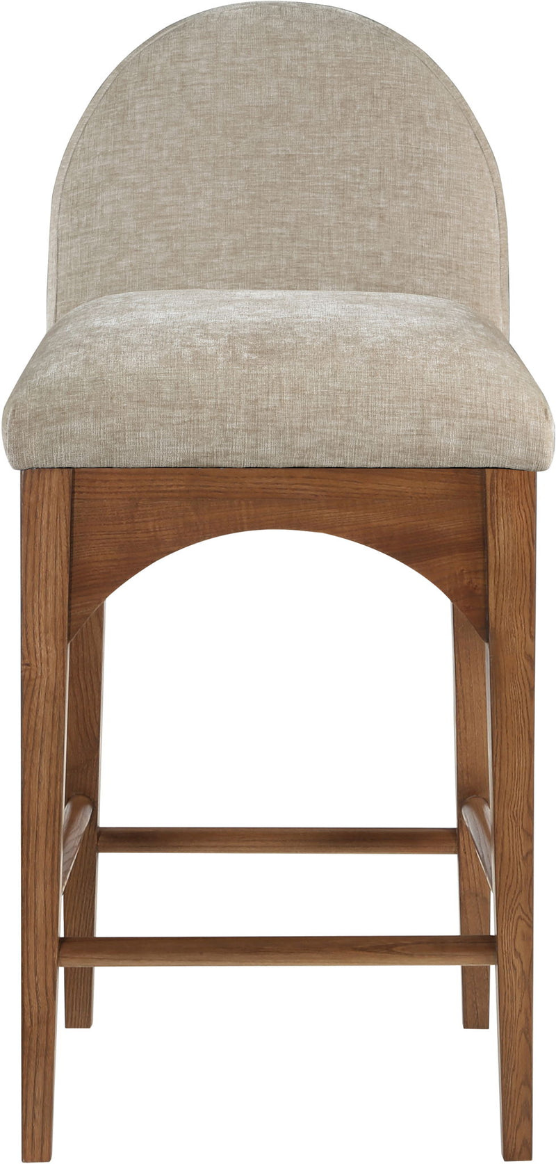 Waldorf - Chenille Stool With Brown Legs