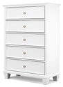 Fortman - White - Five Drawer Chest