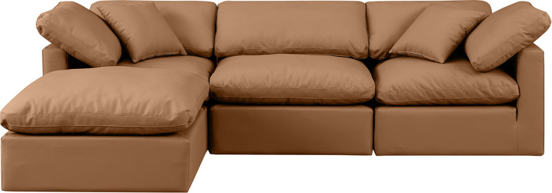 Indulge - Faux Leather 4 Piece Modular Sectional With Chaise