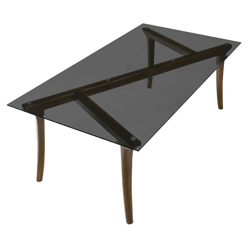 Danzel - Dining Table With Glass Top - Vintage Oak
