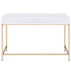 Ottey - Vanity Desk (Same 92540) - White High Gloss & Gold